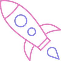 Rocket Linear Two Colour Icon vector