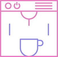 café fabricante lineal dos color icono vector