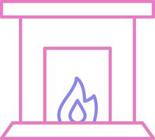 Fireplace Linear Two Colour Icon vector