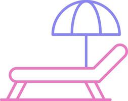 Sunbed Linear Two Colour Icon vector