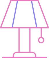 Table Lamp Linear Two Colour Icon vector