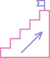 Steps Linear Two Colour Icon vector