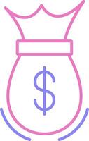 Money Bag Linear Two Colour Icon vector