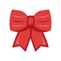 Red bow ribbon. Bowknot for decoration, big set of bowtie. vector