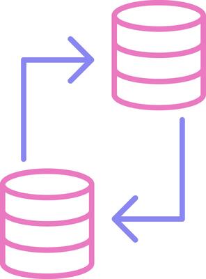 Data Transfer Linear Two Colour Icon
