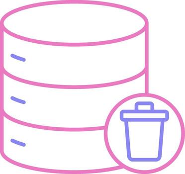 Eliminar datos lineal dos color icono vector