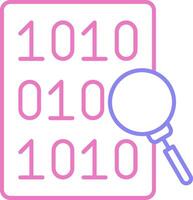 Code Search Linear Two Colour Icon vector