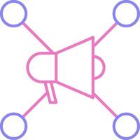 Social Network Linear Two Colour Icon vector