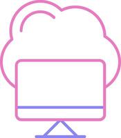 Cloud Computing Linear Two Colour Icon vector