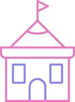 Temple Linear Two Colour Icon vector