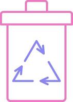 Recycle Bin Linear Two Colour Icon vector