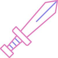 espada lineal dos color icono vector