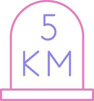 kilometer Linear Two Colour Icon vector