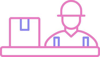Assembling Linear Two Colour Icon vector