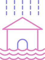 Flood Linear Two Colour Icon vector