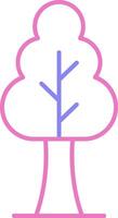 árbol lineal dos color icono vector