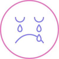 Crying Linear Two Colour Icon vector
