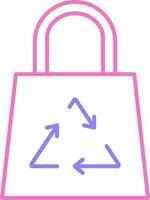 Recycle Bag Linear Two Colour Icon vector