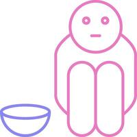 Hunger Linear Two Colour Icon vector