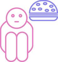 Starvation Linear Two Colour Icon vector