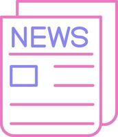 News Report Linear Two Colour Icon vector
