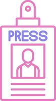 Press Pass Linear Two Colour Icon vector