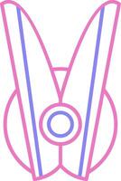 Clothespin Linear Two Colour Icon vector
