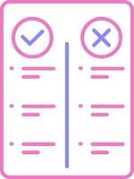 Pros And Cons Linear Two Colour Icon vector