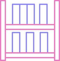 Bookshelf Linear Two Colour Icon vector