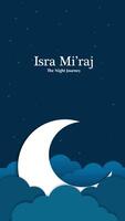 Isra Mi'raj The Night Journey Illustration In Dark vector