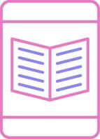 Ebook Linear Two Colour Icon vector