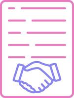 Handshake Linear Two Colour Icon vector