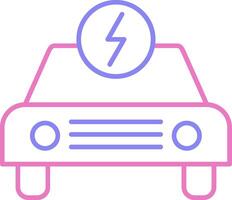 Electric Car Linear Two Colour Icon vector