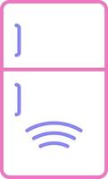 inteligente refrigerador lineal dos color icono vector