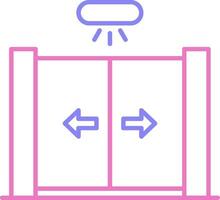 corredizo puerta lineal dos color icono vector