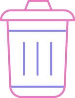 Dustbin Linear Two Colour Icon vector
