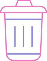 Dustbin Linear Two Colour Icon vector