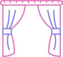 Curtains Linear Two Colour Icon vector