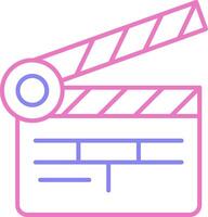 Clapper Board Linear Two Colour Icon vector