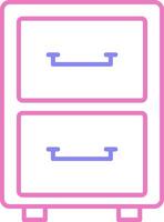 Filling Cabinet Linear Two Colour Icon vector