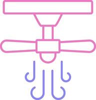 Ceiling Fan Linear Two Colour Icon vector