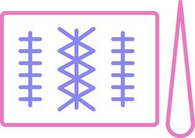 Stitches Linear Two Colour Icon vector