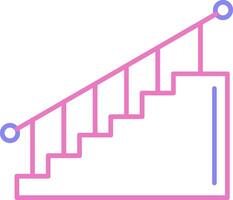 escalera lineal dos color icono vector