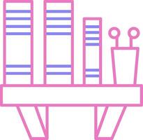 Book Shelf Linear Two Colour Icon vector