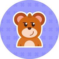 Smirking Flat Sticker Icon vector