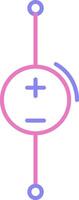 DC Voltage Source Linear Two Colour Icon vector