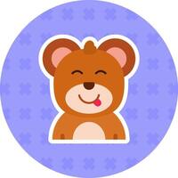 Tongue Flat Sticker Icon vector
