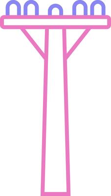 Pole Linear Two Colour Icon