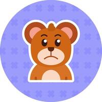 Sad Flat Sticker Icon vector