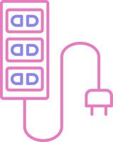 Extension Cord Linear Two Colour Icon vector